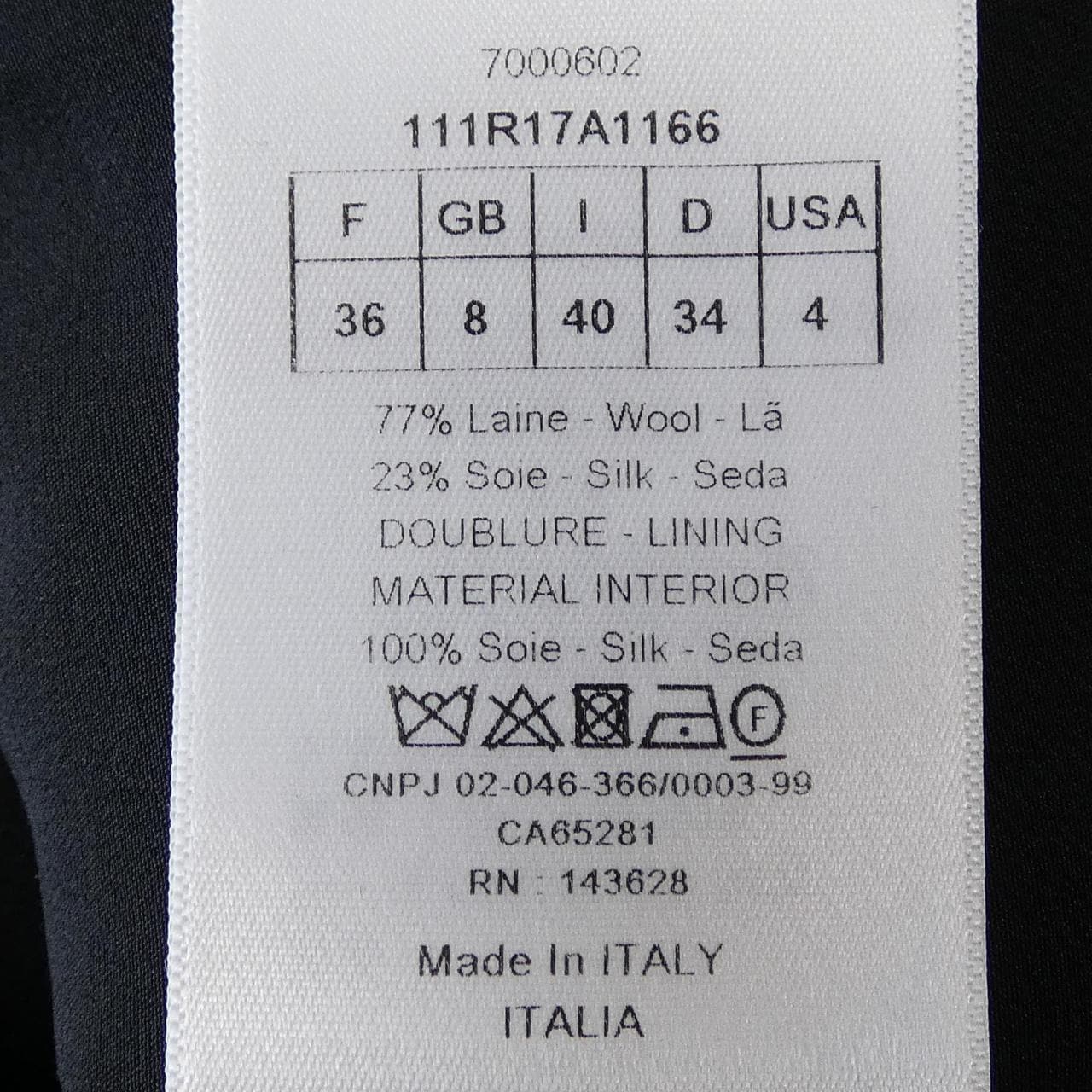 クリスチャンディオール CHRISTIAN DIOR CDボタン ショートドレス 111R17A1166 ワンピース