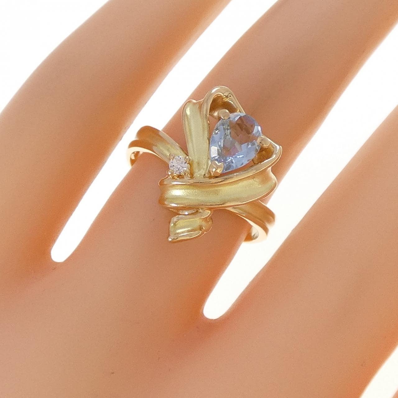 K18YG アクアマリン リング 0.52CT