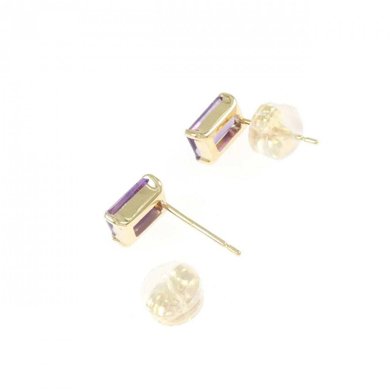 K18YG アメジスト ピアス 0.80CT