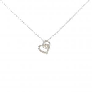 PT900/PT850 ハート ダイヤモンド ネックレス 0.10CT