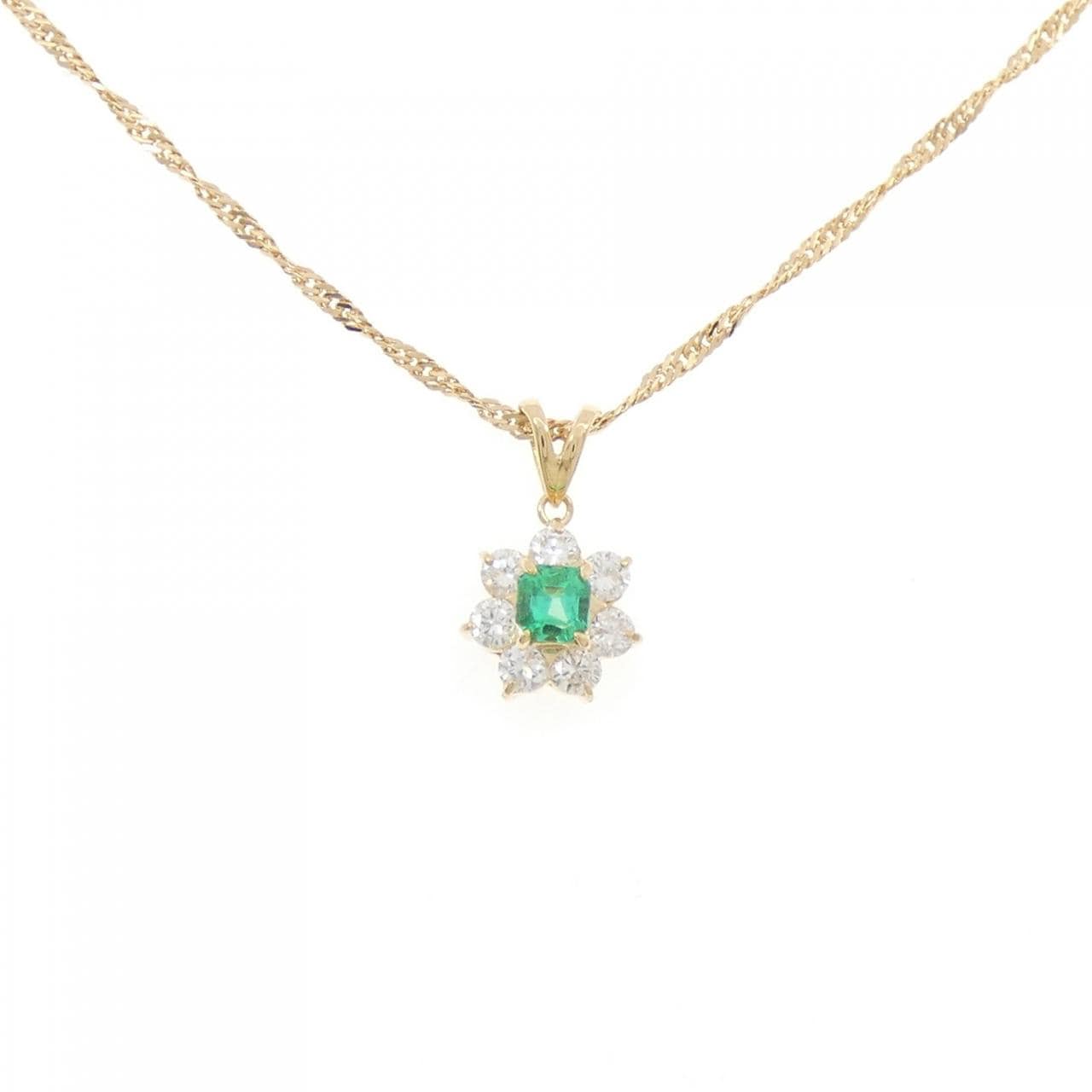 K18YG エメラルド ネックレス 0.32CT