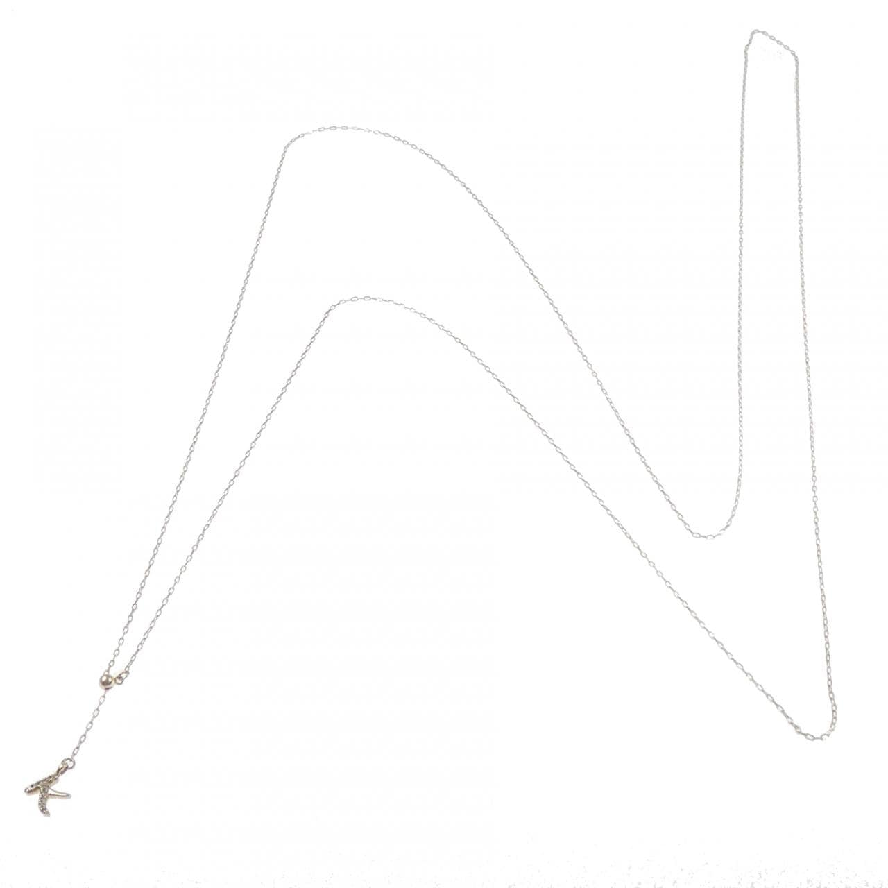 K10YG イニシャルK ダイヤモンド ネックレス 0.02CT