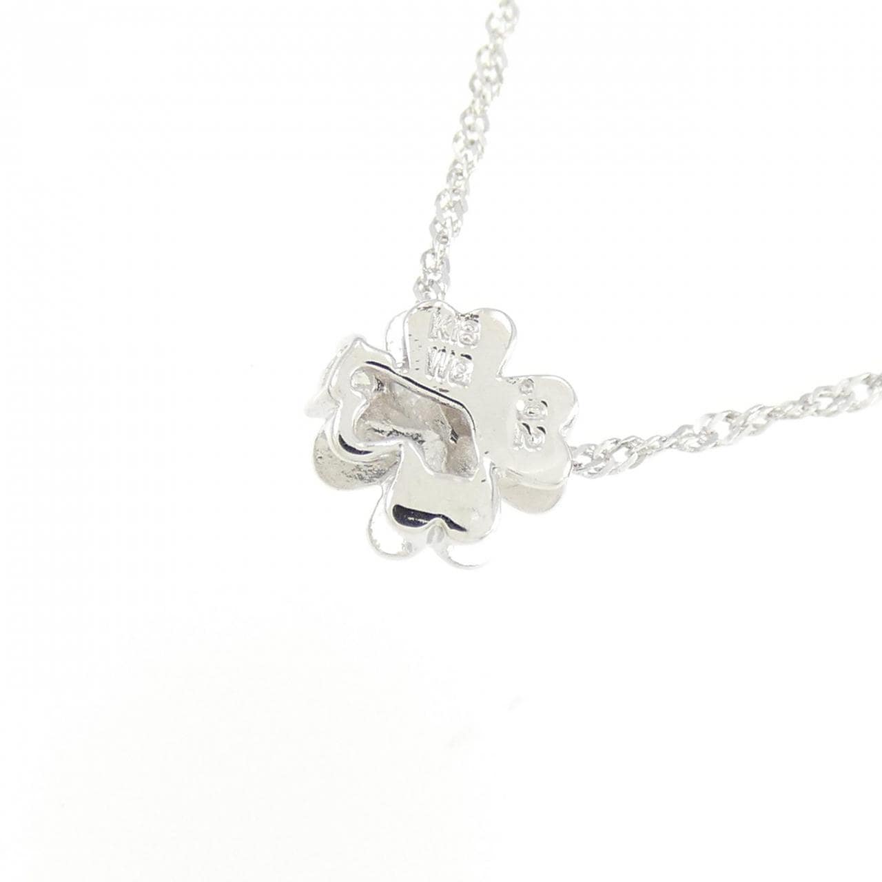 K18WG Clover Diamond Necklace 0.02CT