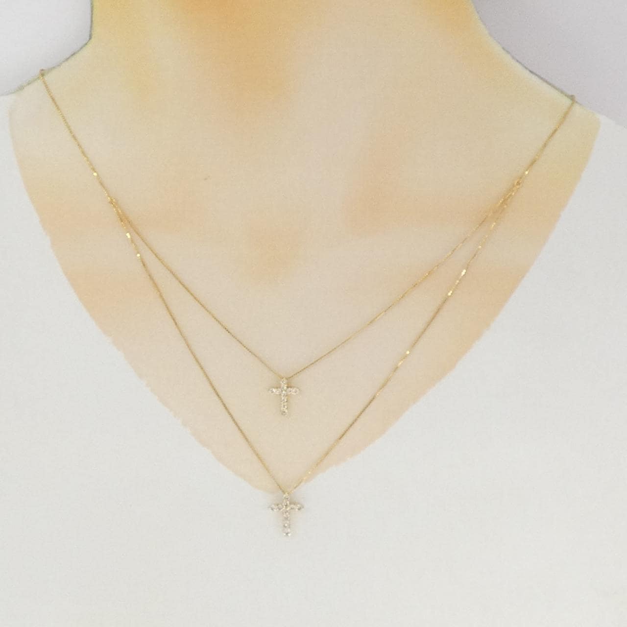 K18YG クロス ダイヤモンド ネックレス 0.5CT