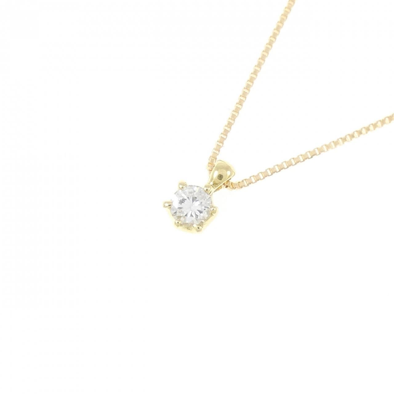 K18YG Solitaire Diamond Necklace