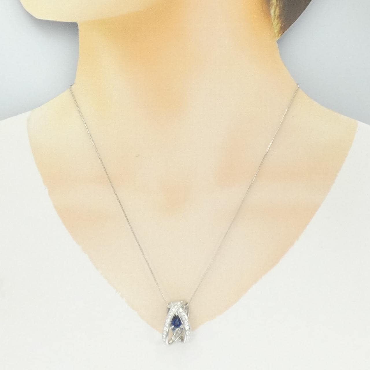 K18WG サファイヤ ネックレス 0.61CT