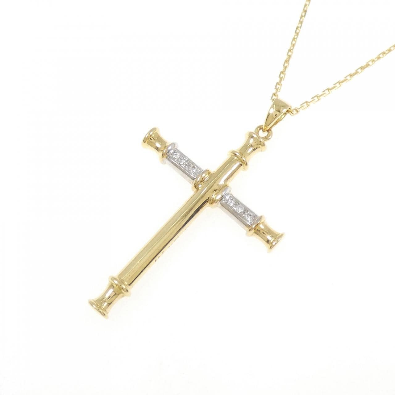 K18YG/K18WG ダイヤモンド ネックレス 0.05CT