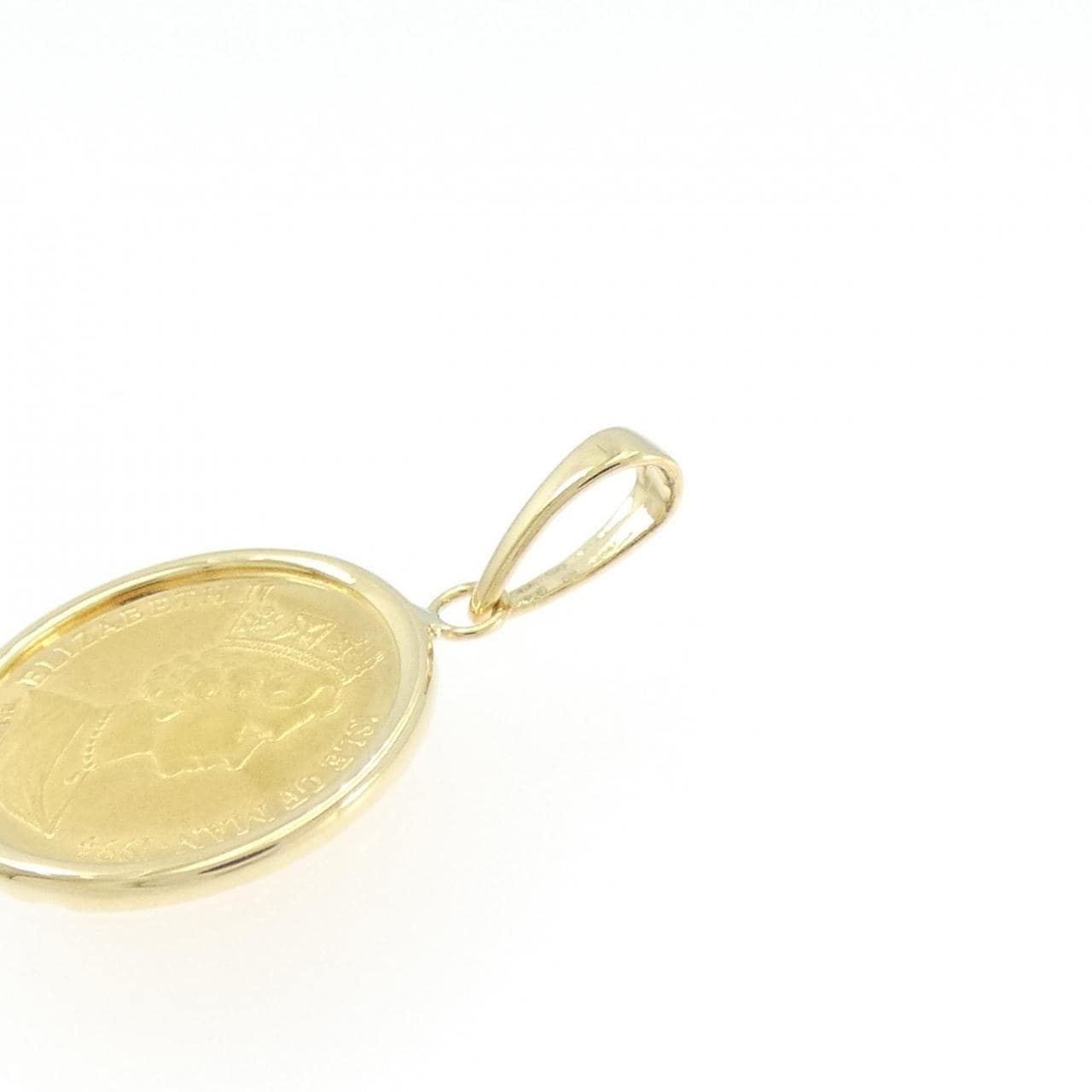 K18YG(枠) コイン ペンダント