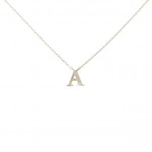 K18YG イニシャルA ダイヤモンド ネックレス