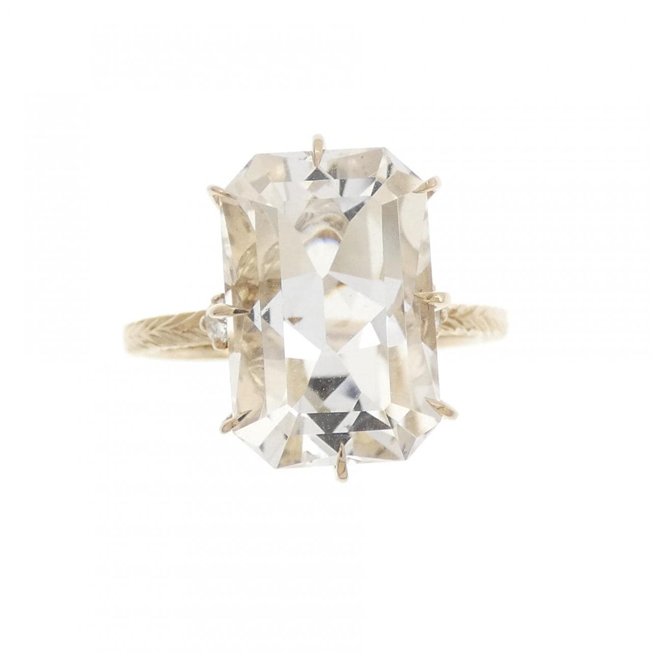K18WG ホワイトトパーズ リング 6.88CT