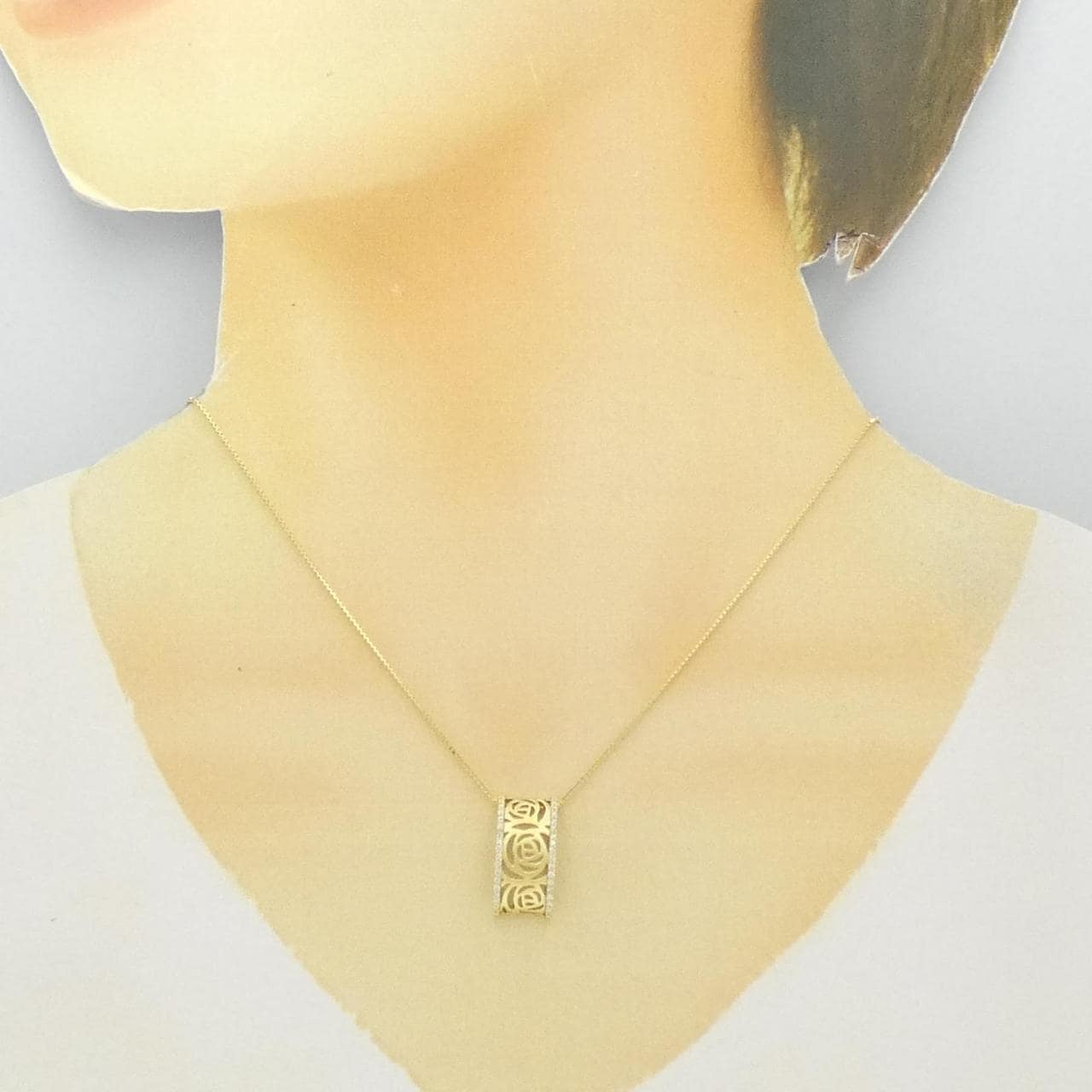 K18YG Rose Diamond Necklace 0.20CT