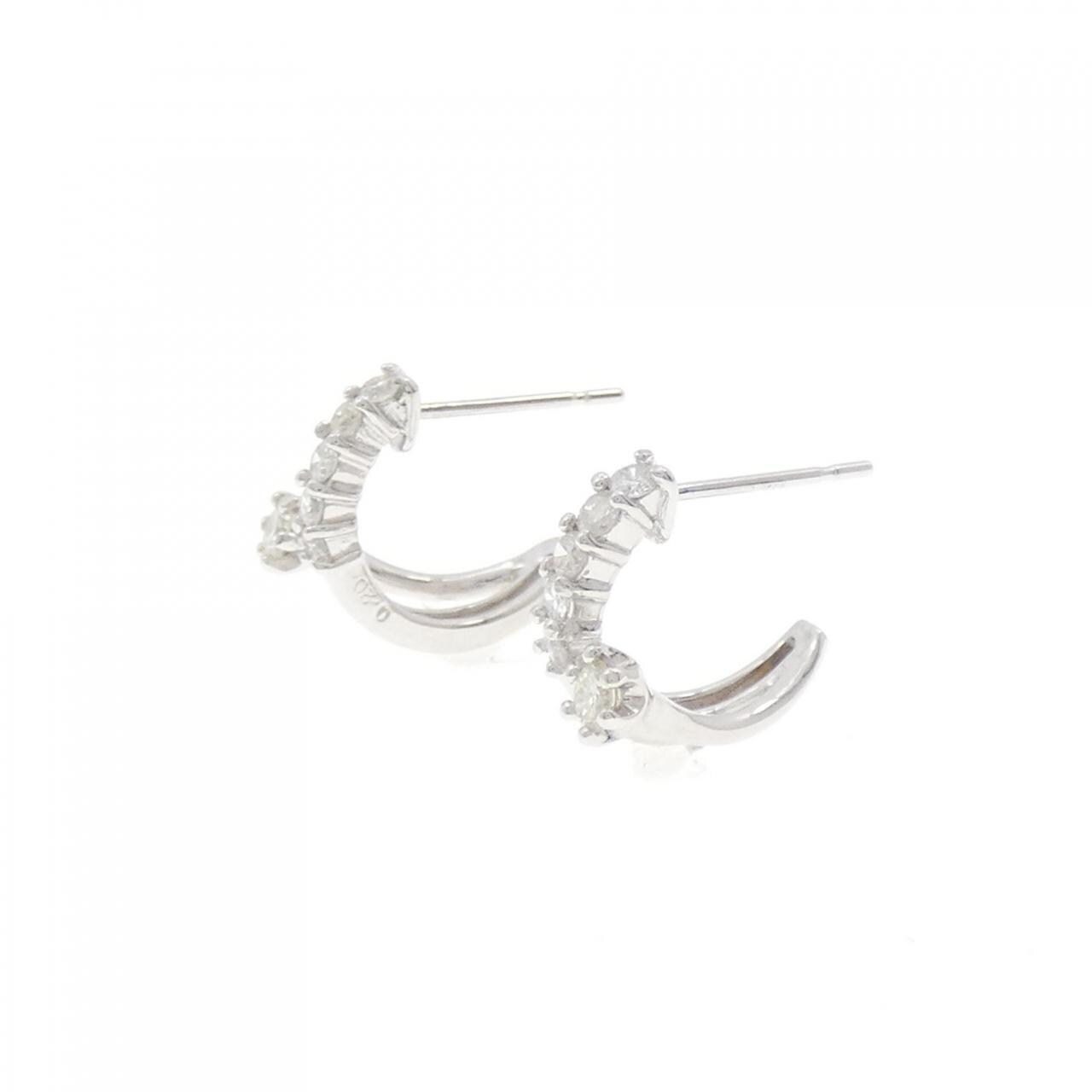 K14WG ダイヤモンド ピアス 0.40CT