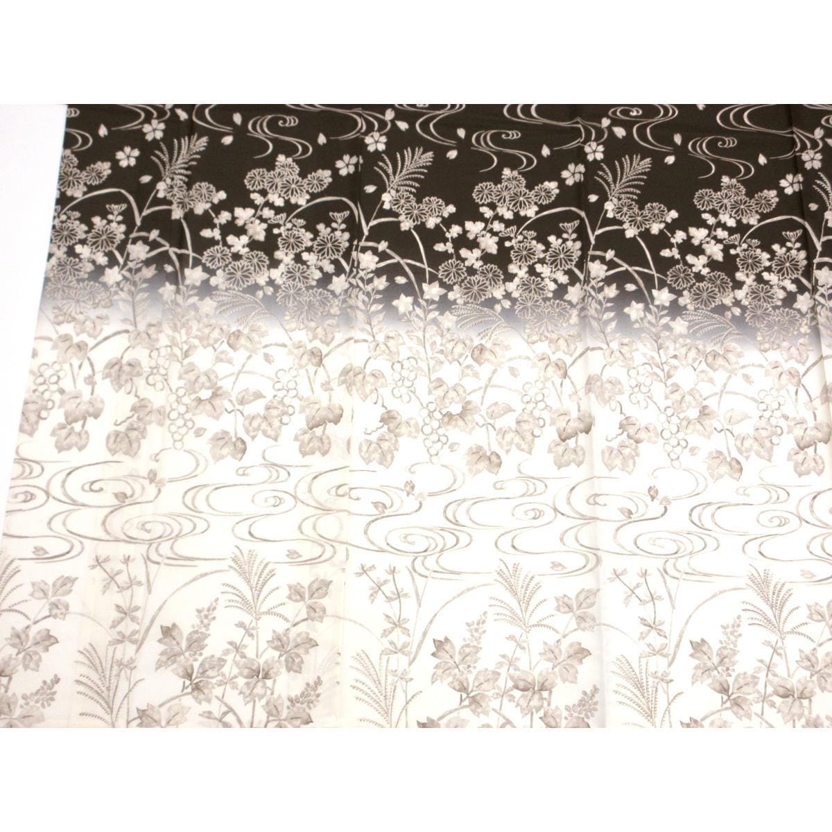 【未使用品】単衣訪問着　友禅加工ボカシ染【夏牛首紬】