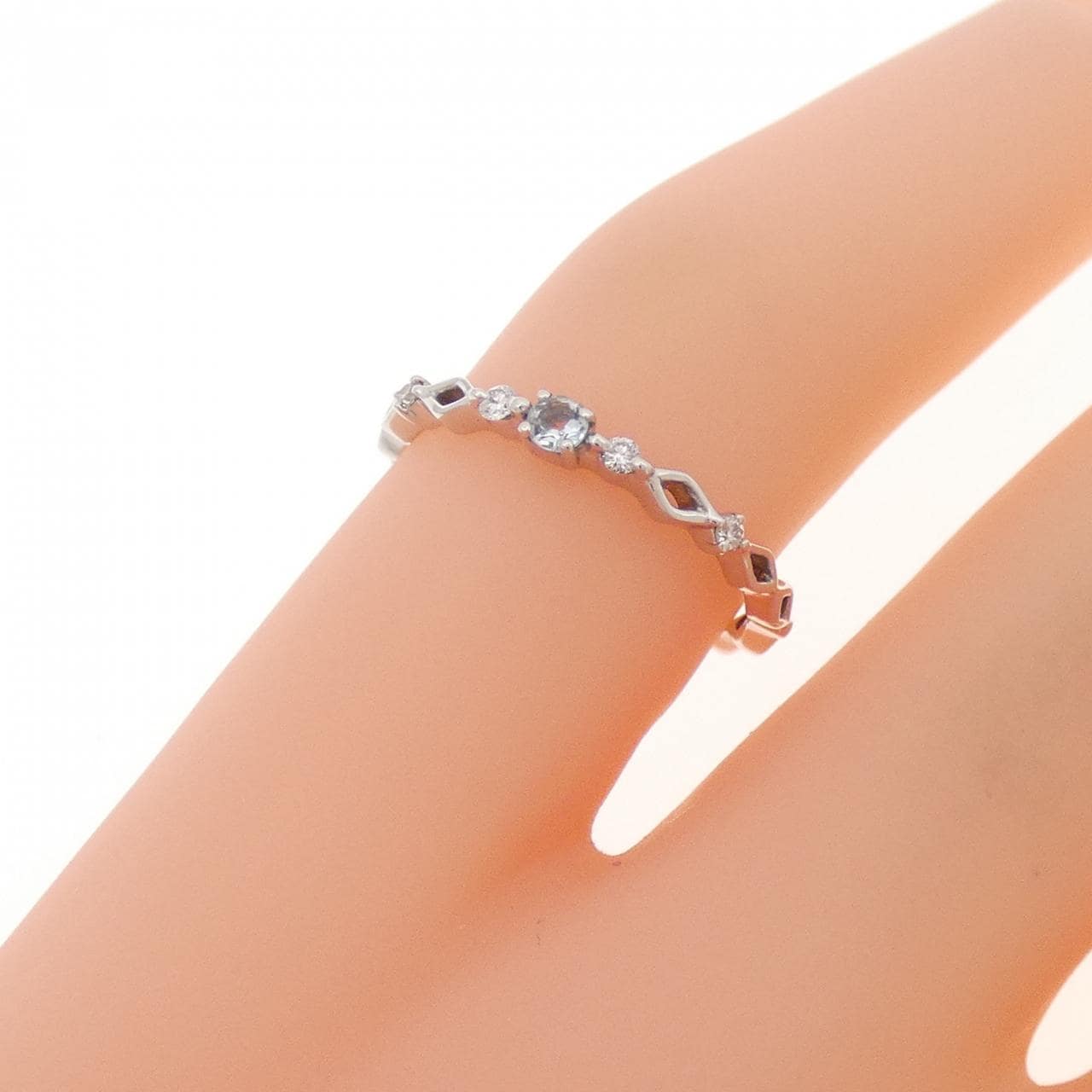 4゜C アクアマリン ピンキーリング