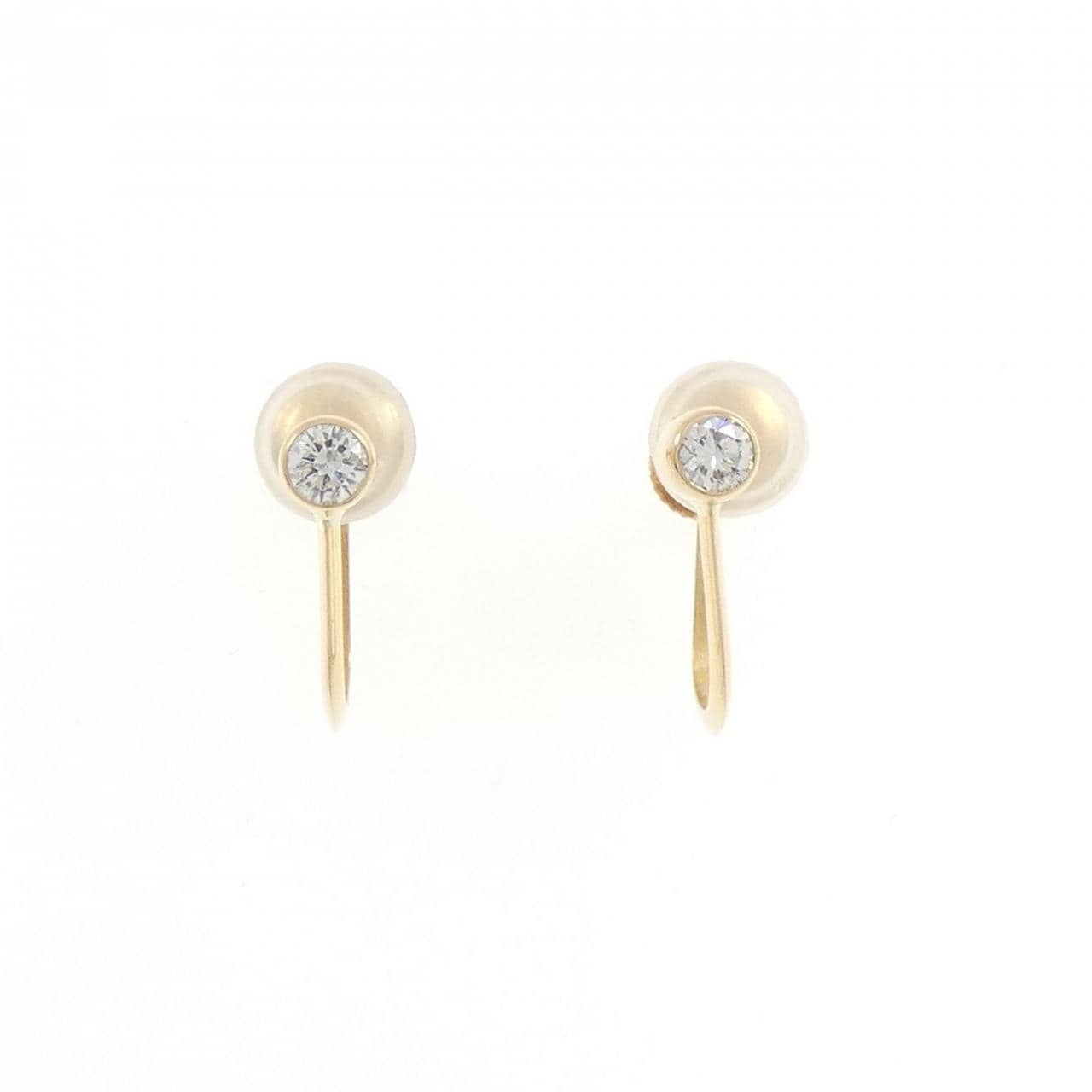K18YG ソリティア ダイヤモンド イヤリング 0.18CT