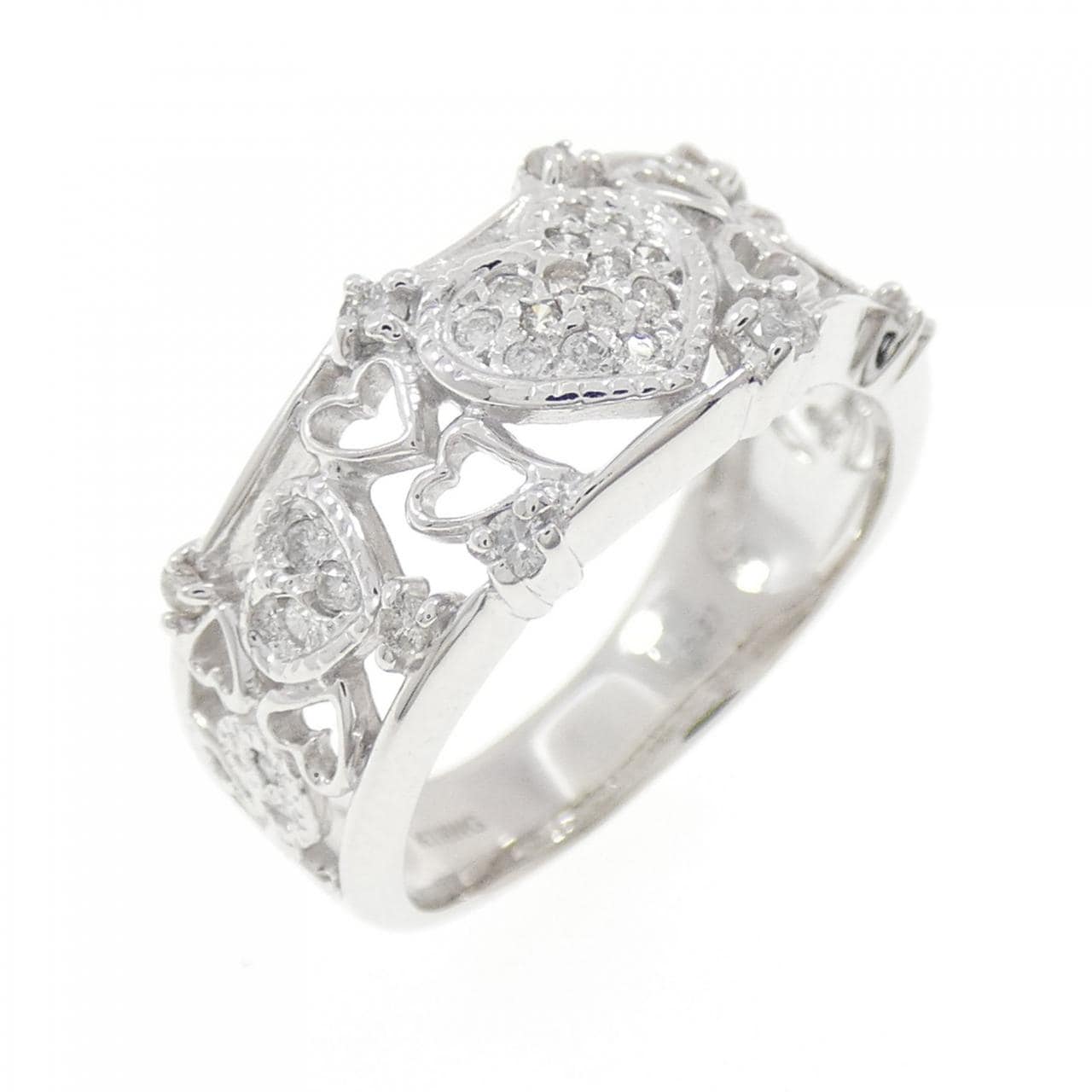 K18WG ハート ダイヤモンド リング 0.27CT
