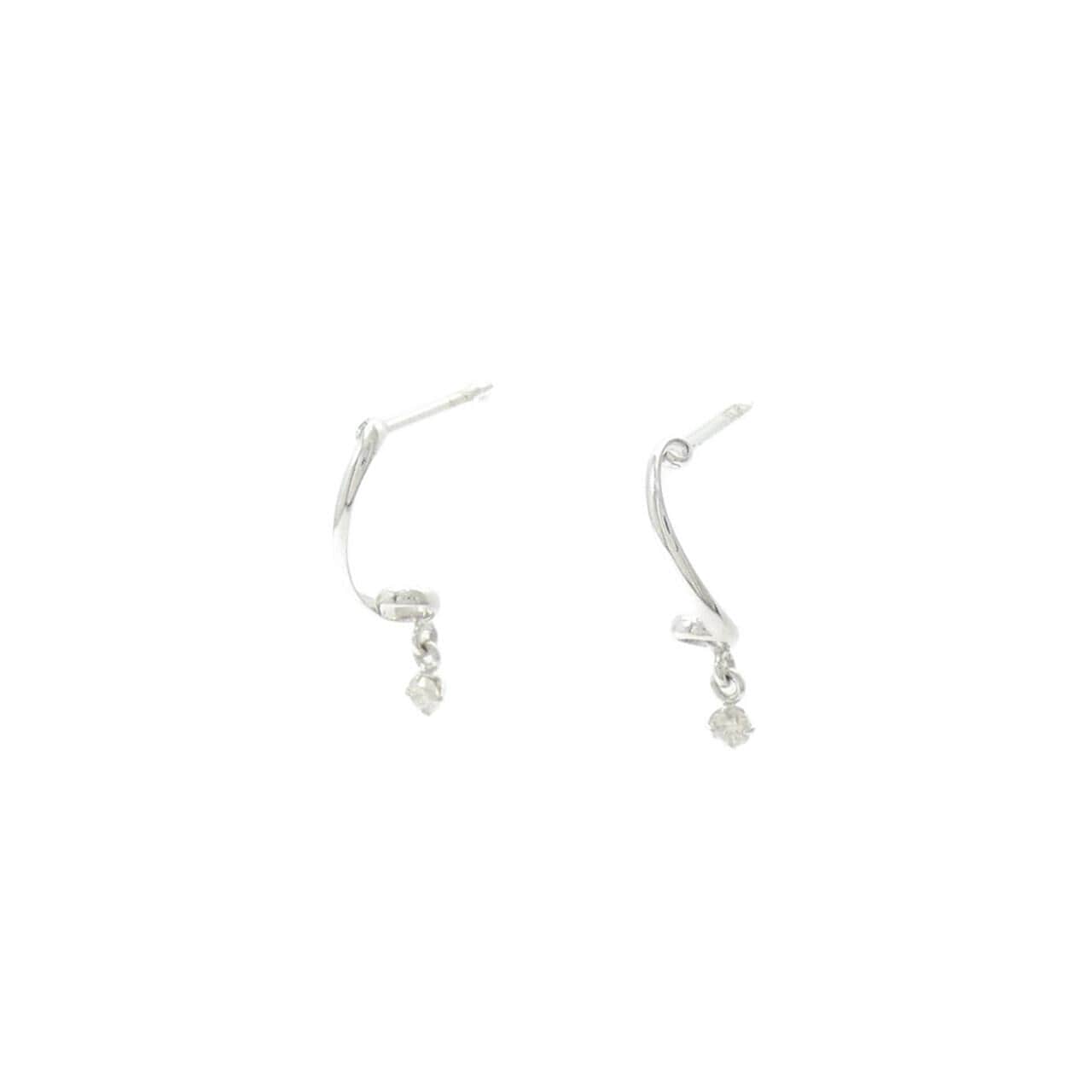 K14WG ダイヤモンド ピアス 0.06CT