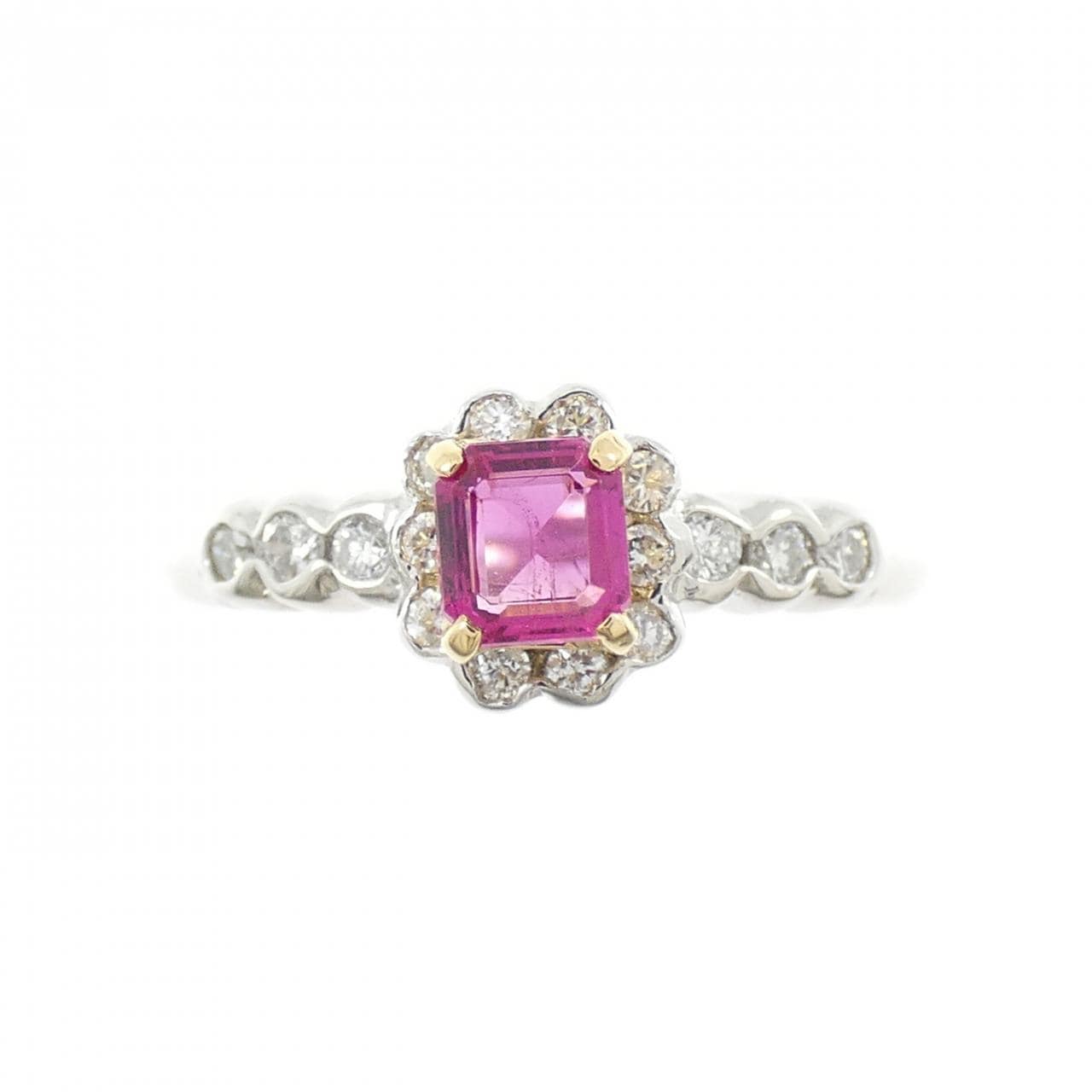 PT900/K18YG レッドベリル リング 0.28CT