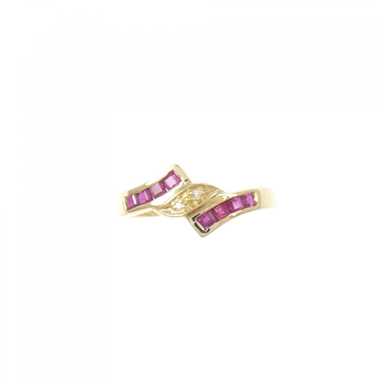 K18YG ルビー リング 0.33CT