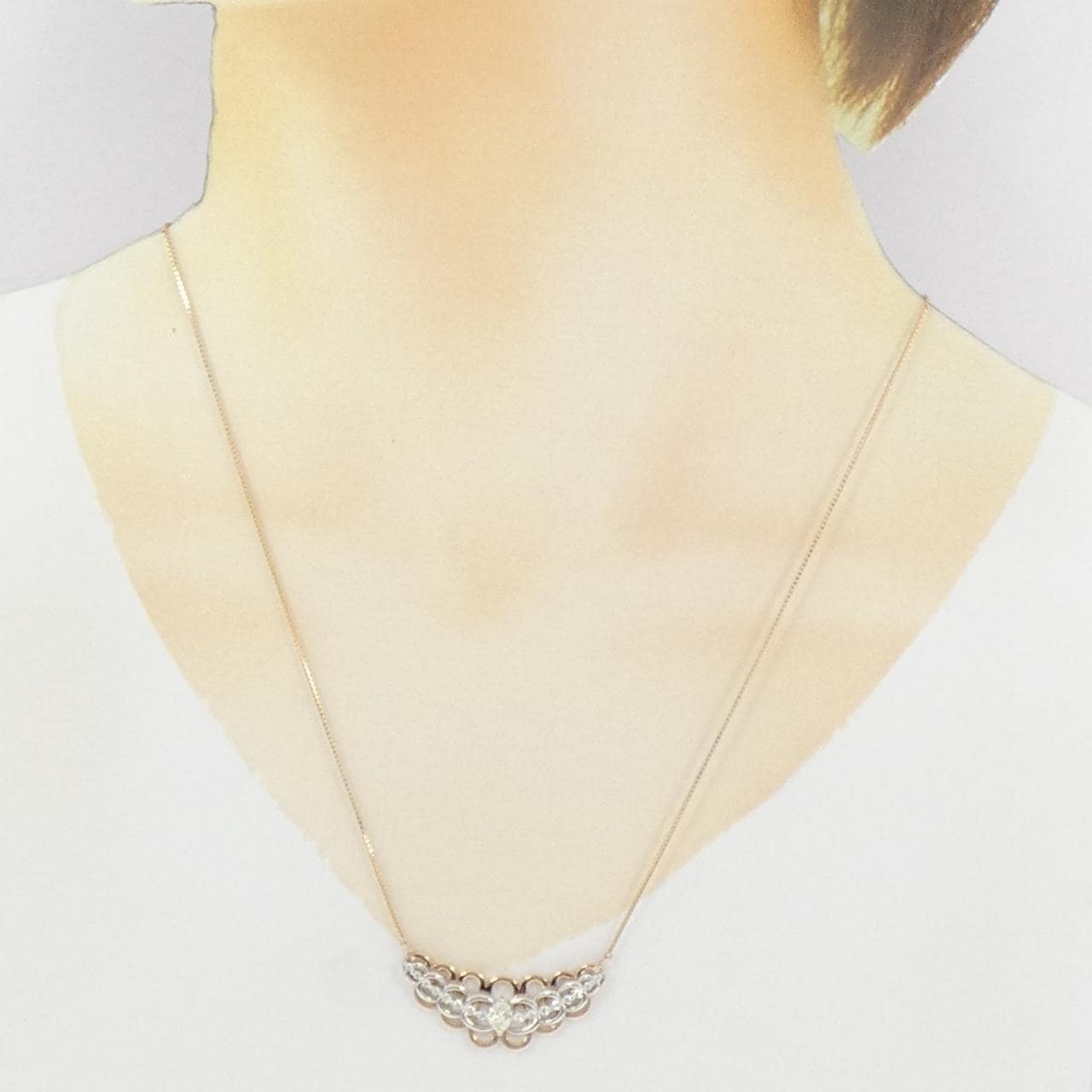 K18PG/PT900 ダイヤモンド ネックレス 0.320CT