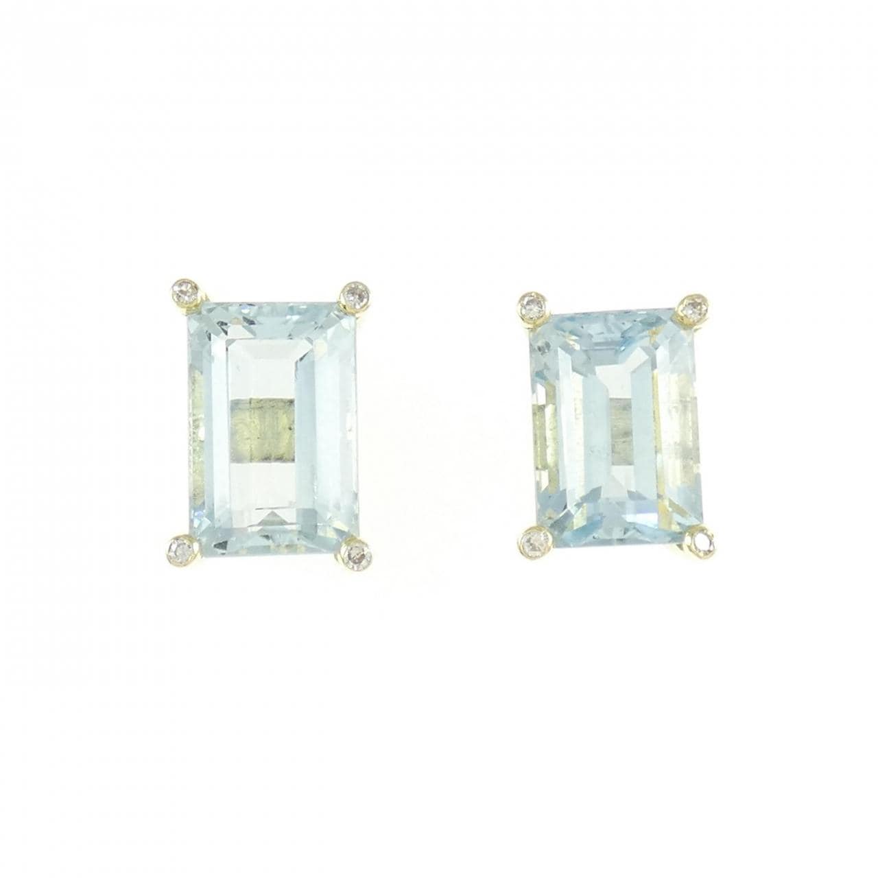 K18YG アクアマリン ピアス 7.730CT