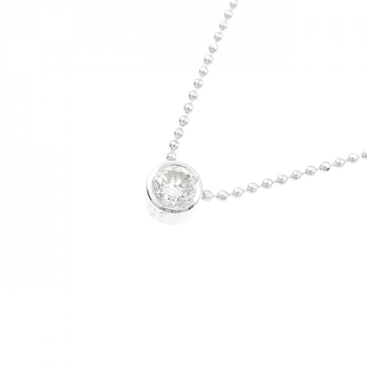 PT850/K18WG ソリティア ダイヤモンド ネックレス 0.21CT
