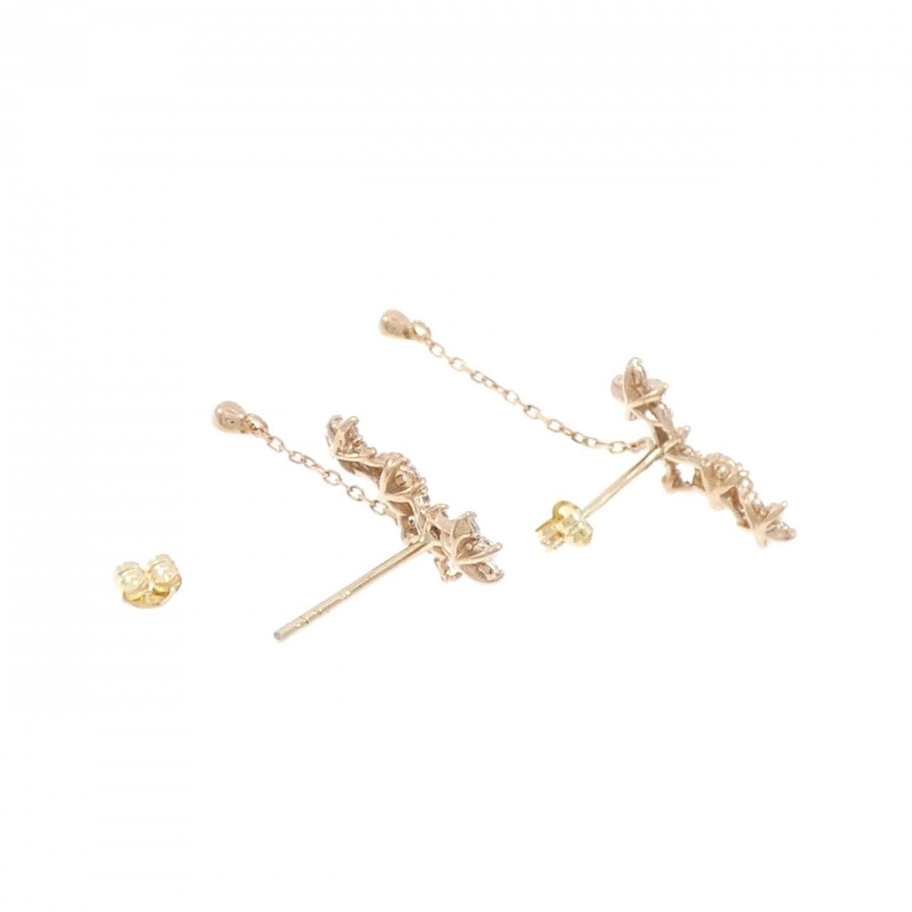 14KPG/14K フラワー キュービック ピアス