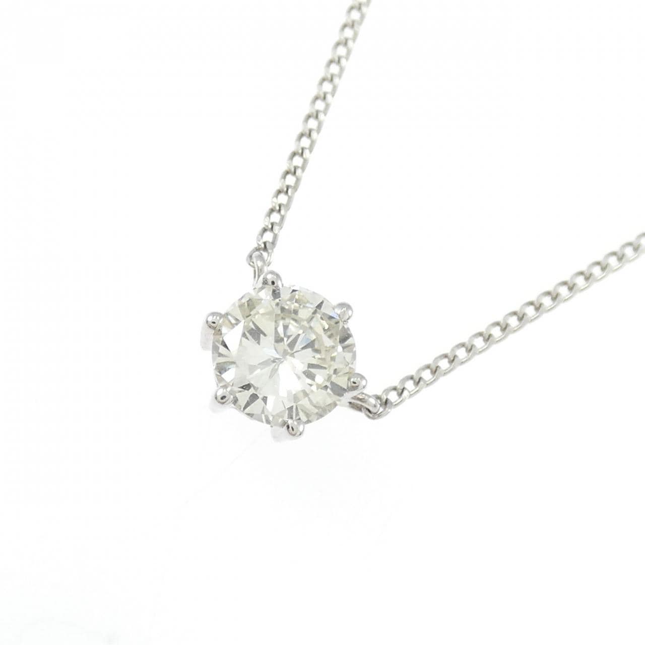 PT900/PT850 ソリティア ダイヤモンド ネックレス 0.59CT