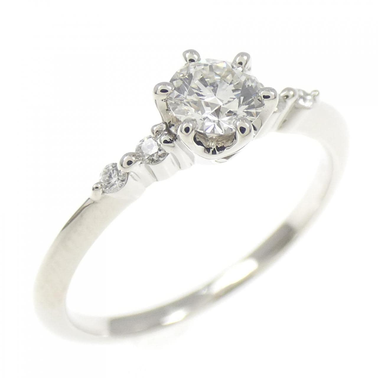 PT950鑽石戒指，0.240克拉，G色，VS2淨度，3EXT H&C