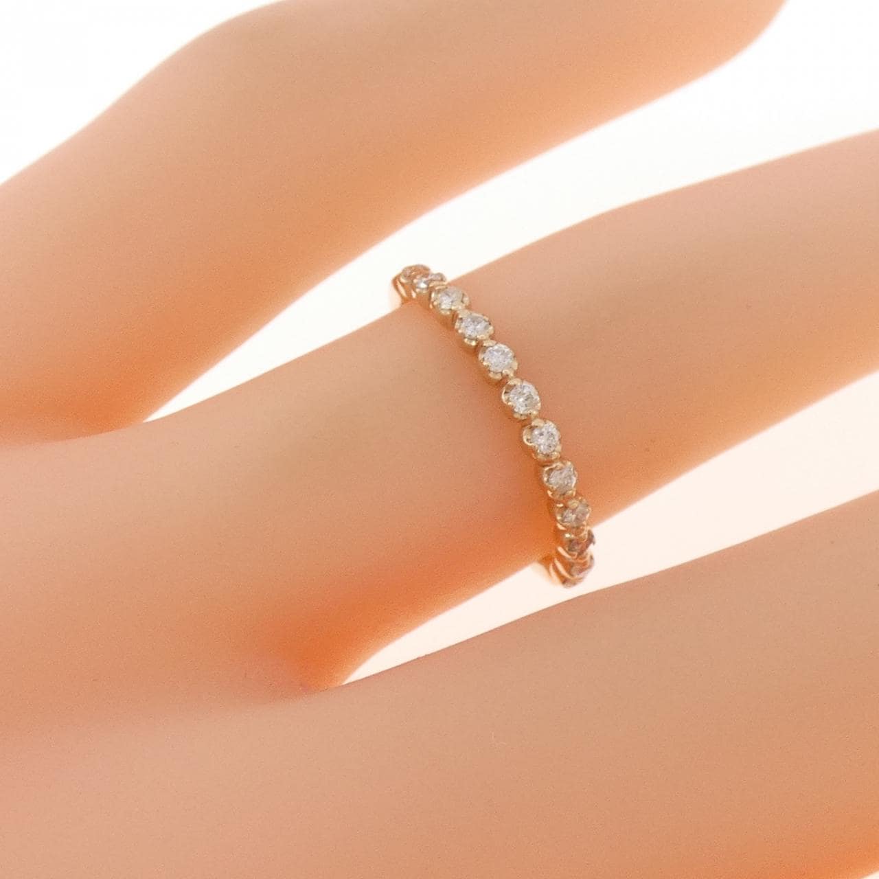K18PG ハーフエタニティ ダイヤモンド リング 0.12CT