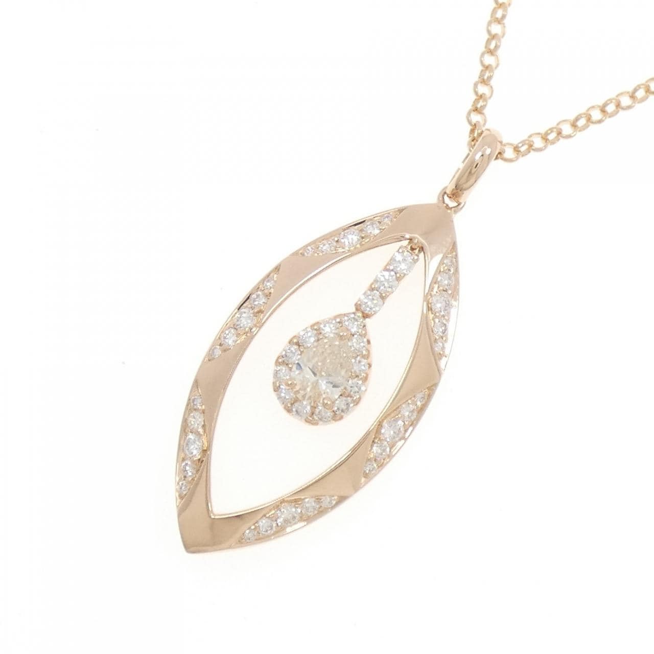 750PG/K18PG ダイヤモンド ネックレス 0.273CT