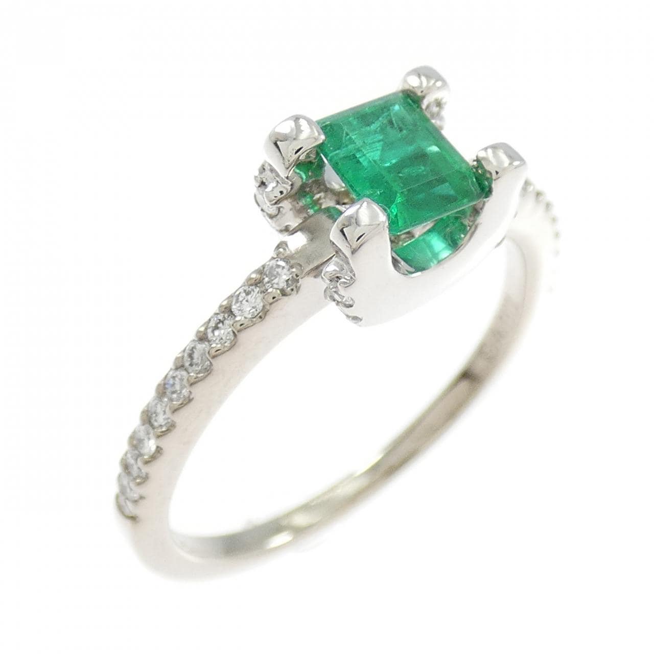 K18WG エメラルド リング 0.44CT