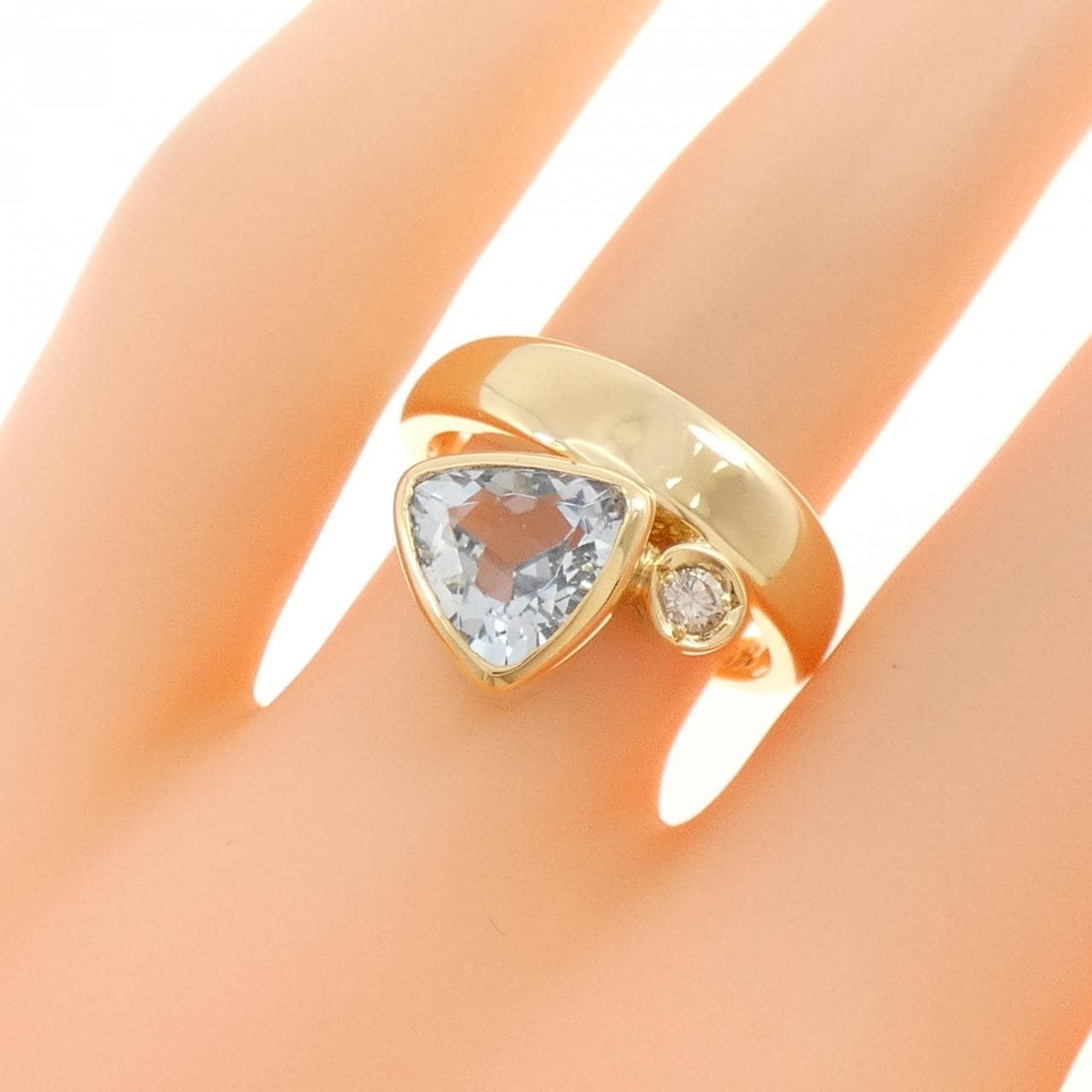 K18YG アクアマリン リング 1.40CT