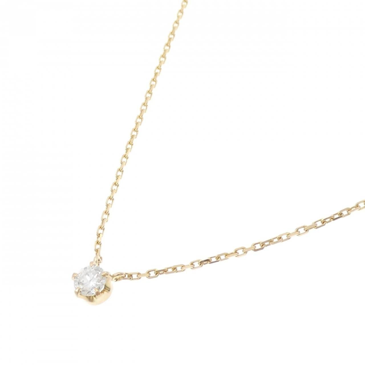 K18YG ソリティア ダイヤモンド ネックレス 0.39CT