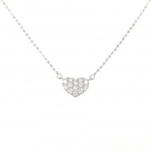 K10WG ハート パヴェ ダイヤモンド ネックレス 0.15CT