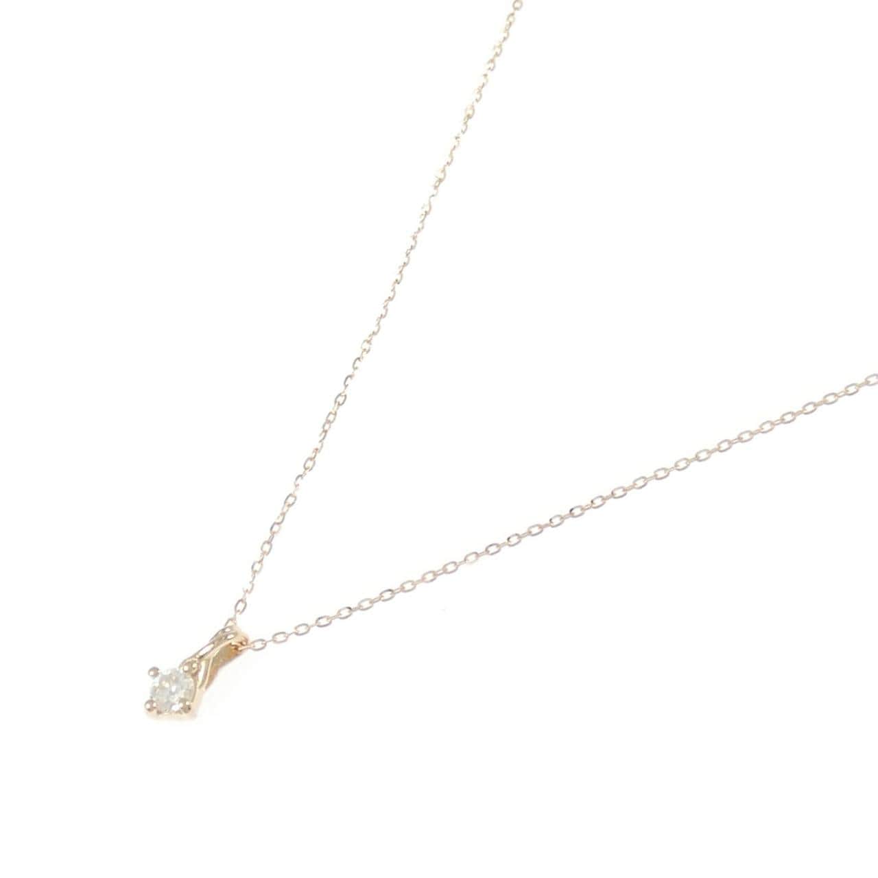 K18PG ソリティア ダイヤモンド ネックレス 0.10CT