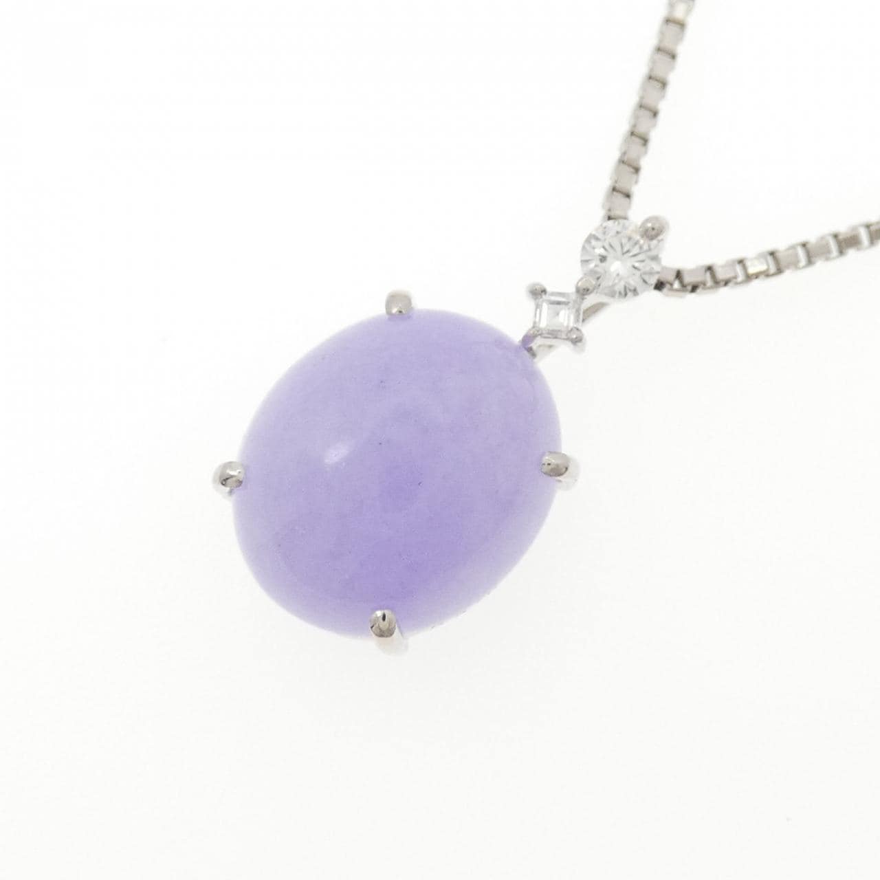PT900/PT850 Lavender Jade Necklace 8.51CT