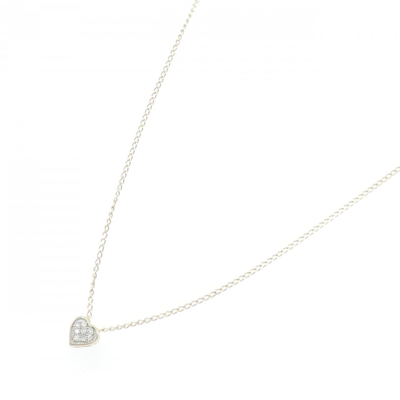 K10YG/K10WG ハート ダイヤモンド ネックレス