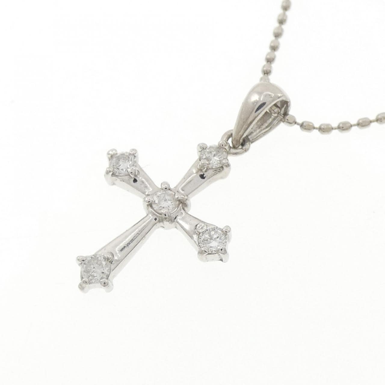 PT900/PT850 クロス ダイヤモンド ネックレス 0.13CT