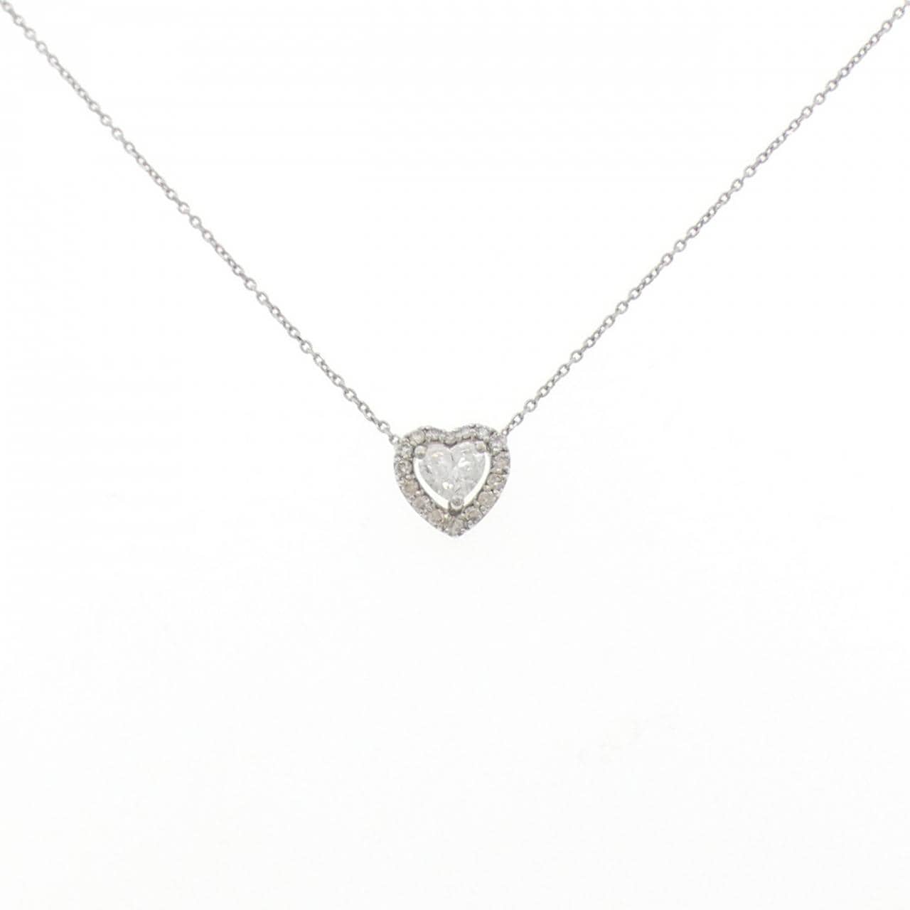PT900/PT850 ハート ダイヤモンド ネックレス 0.40CT