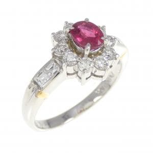 PT900/K18YG ルビー リング 0.51CT