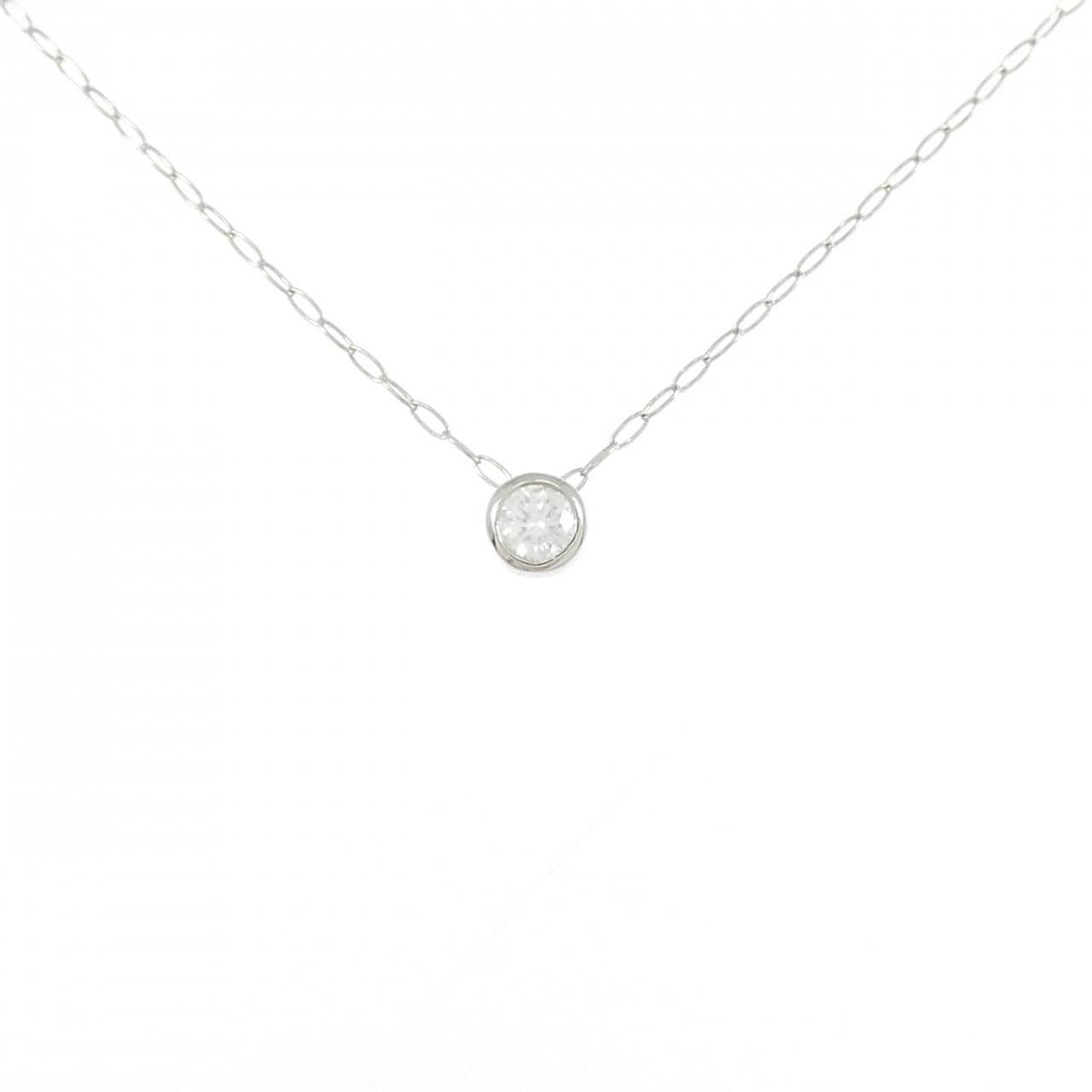 PT900/PT850 ソリティア ダイヤモンド ネックレス 0.08CT