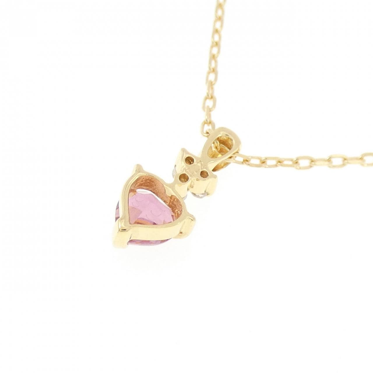 K18YG ハート トルマリン ネックレス