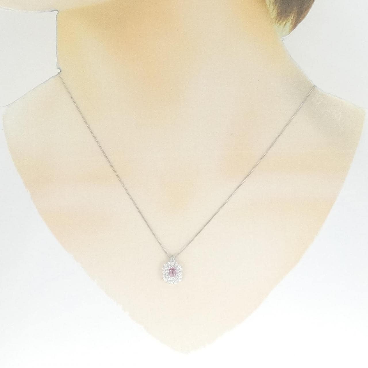 PT サファイヤ ネックレス 0.300CT