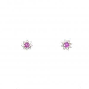 【新品】PT900 ルビー ピアス 0.16CT