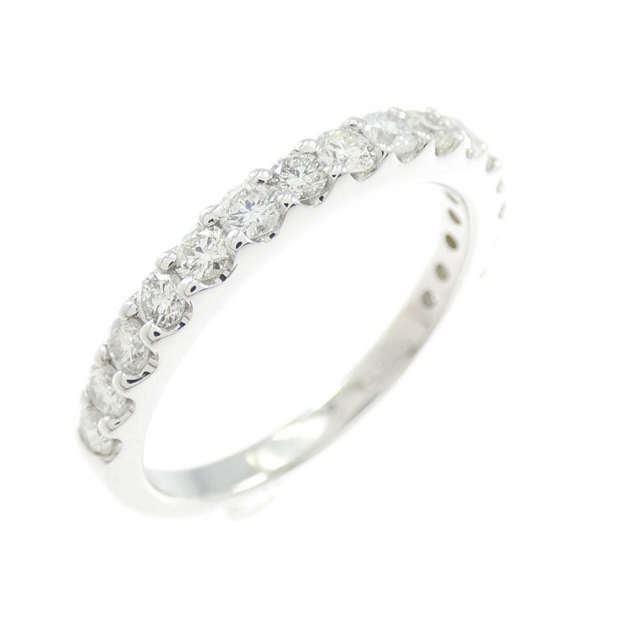 K18WG ハーフエタニティ ダイヤモンド リング 0.60CT