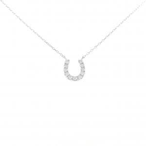 K18WG ホースシュー ダイヤモンド ネックレス 0.30CT