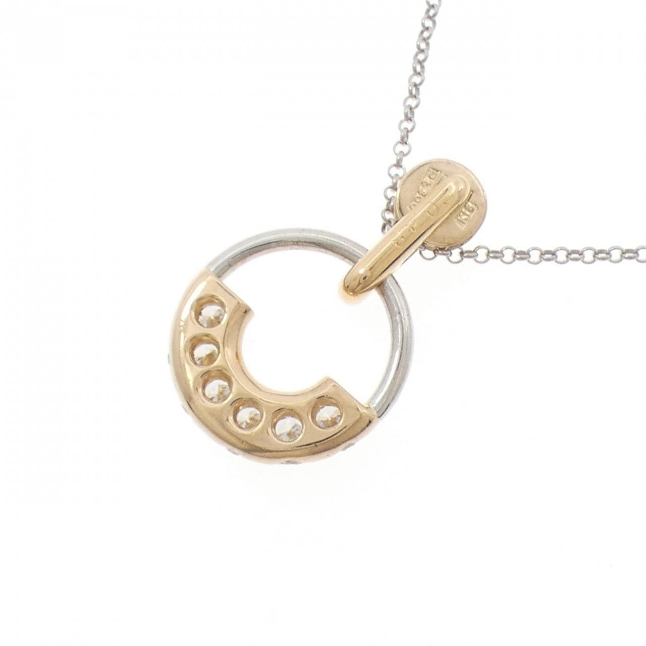 K18/PT900/PT850 ダイヤモンド ネックレス 0.48CT