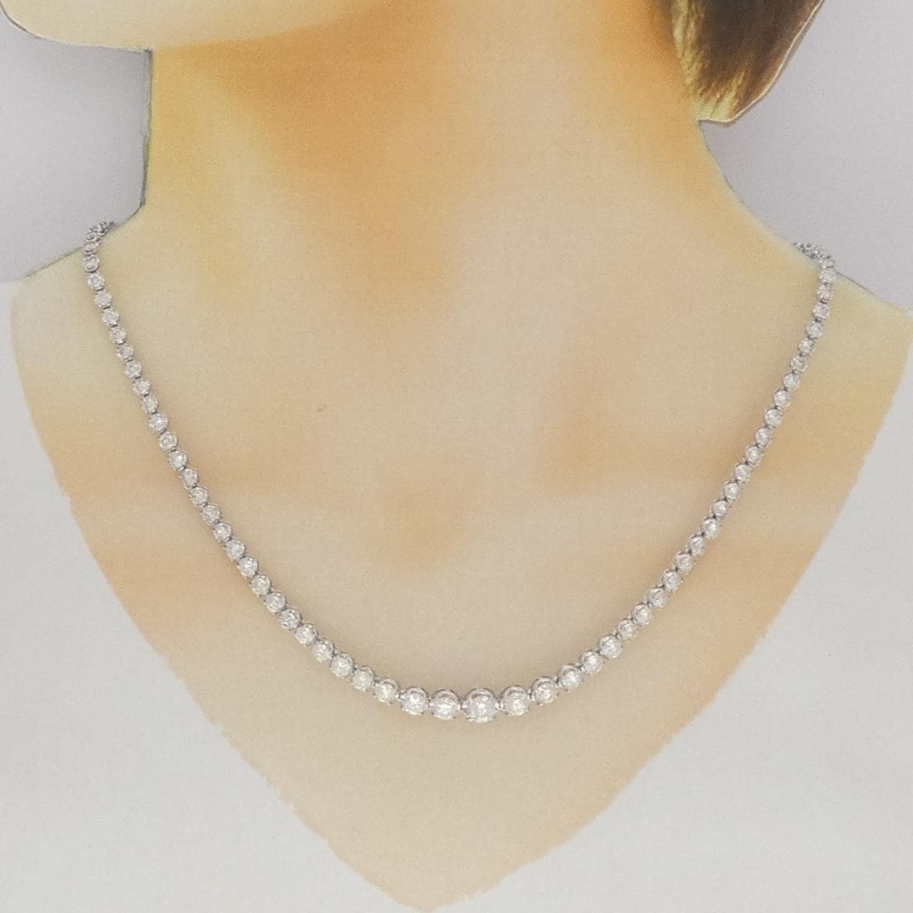 PT900/K18WG ダイヤモンド ネックレス 10.00CT