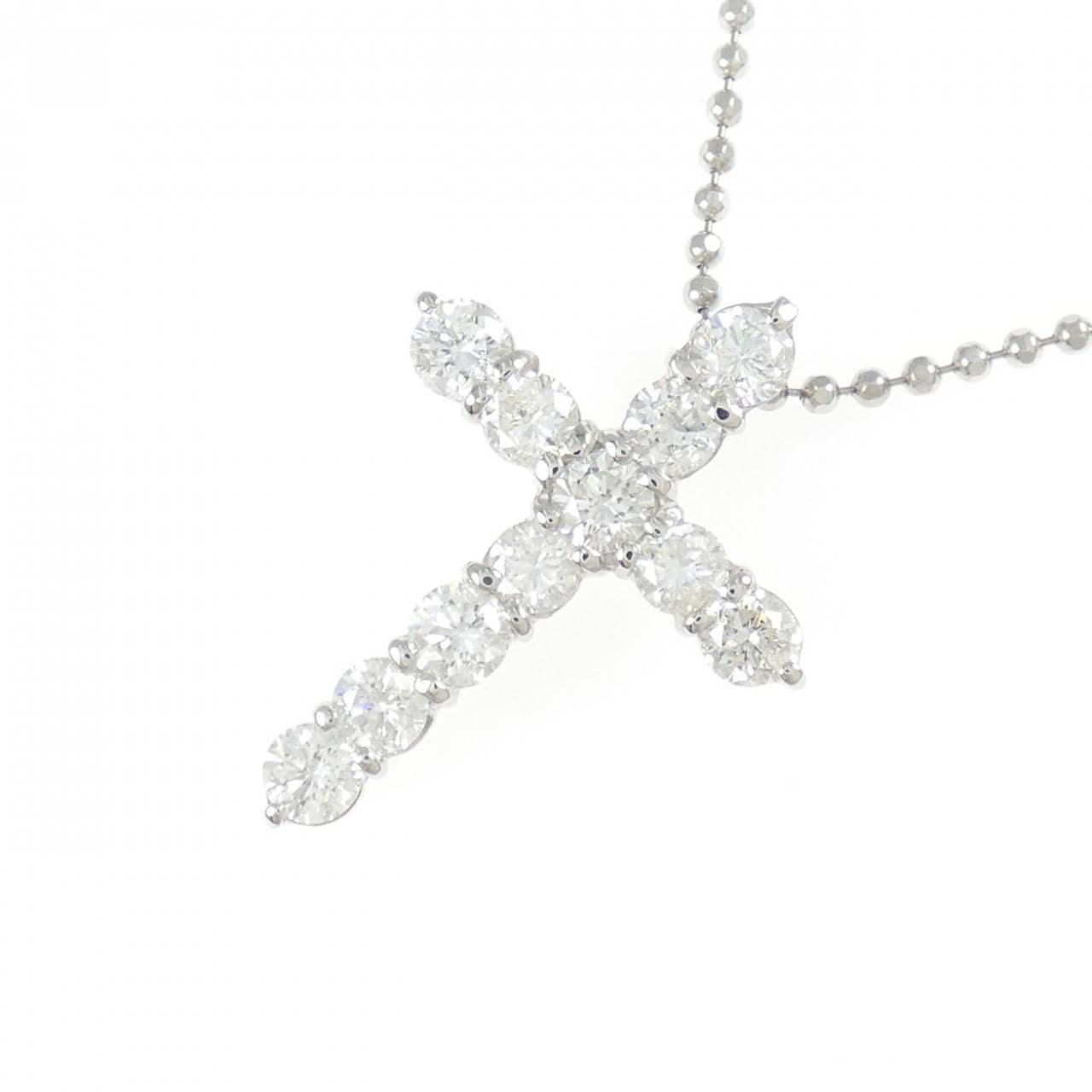 PT900/PT850 クロス ダイヤモンド ネックレス 2.00CT
